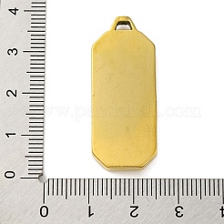 イオンプレーティング（IP）304ステンレスペンダント  長方形のチャーム  18KGP本金メッキ  36x15x4mm  穴：2x3.5mm&nbsp;STAS-D194-03G