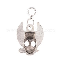 Skull Tibetan Style Alloy European Dangle Charms&nbsp;PALLOY-I116-35AS