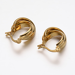 Oval 304 Stainless Steel Triple Hoop Earrings&nbsp;EJEW-N034-23