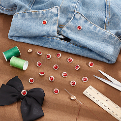 20Pcs 1-Hole Flat Round Zinc Alloy Rhinestones Buttons&nbsp;ALRI-NB0001-20A