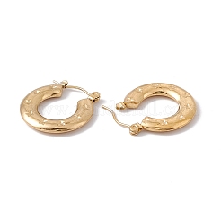 Ion Plating(IP) 304 Stainless Steel Donut with Star Hoop Earrings for Women&nbsp;EJEW-E199-03G