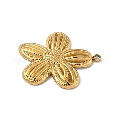 304ステンレスペンダント  花のチャーム  18KGP本金メッキ  28x26x3mm  穴：2mm&nbsp;STAS-P388-08G