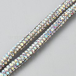 ラインストーン付きPVCコード  内側に綿芯が入った輝く丸いチューブ  服飾材料  クリスタルAB  5mm&nbsp;FIND-WH0139-449B