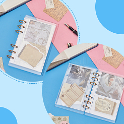 DIYフォトアルバムセット  PPバインダー名刺スリーブ10個付き  2リング式アイアンバインダーヒンジリング3個とアクリル製ノートインデックス仕切りシート42x24.5枚。  ミックスカラー  20mm  内径：[1]mm&nbsp;FIND-GA0008-43