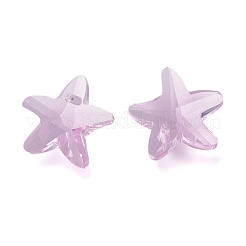 カット加工ガラスチャーム  ヒトデ  アザミ  14x15x7mm  穴：1.4mm&nbsp;GLAA-H101-A-15