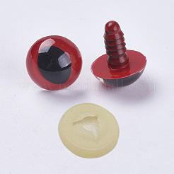 クラフト用品プラスチック人形の目パーツ  パッド付き  ぬいぐるみの目  安全の目  レッド  15mm  ピン：5.5mm&nbsp;DIY-WH0045-25C