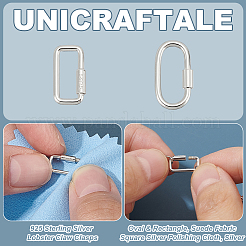 925 Sterling Silver Locking Carabiner Clasps&nbsp;STER-UN0001-36