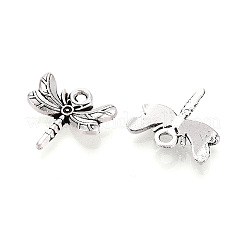 合金のチベット風チャーム  トンボ  カドミウムフリー＆鉛フリー  アンティークシルバー  16x17x3.1mm  穴：2mm&nbsp;PALLOY-T090-105AS