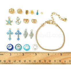 DIY Marine Theme Resin & Alloy Enamel Bead European Bracelet Making Kits&nbsp;DIY-FS0006-87