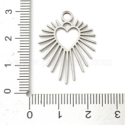 ステンレスペンダント201個  ハートチャーム  ステンレス鋼色  26.5x20.5x1mm  穴：2.5mm&nbsp;STAS-I332-12P