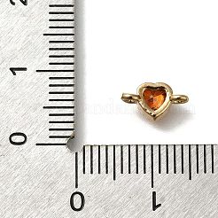 Rack Plating Brass Cubic Zirconia Connector Charms&nbsp;KK-M014-01A-G