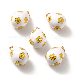 Rack Plating Brass Micro Pave Cubic Zirconia Pendants&nbsp;KK-M230-16G