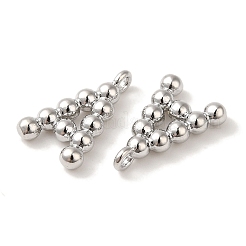 真鍮チャーム  カドミウムフリー＆ニッケルフリー＆鉛フリー  文字チャーム  プラチナ  13x8x2mm  穴：1mm&nbsp;KK-S368-16P-A