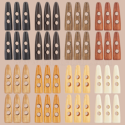 48Pcs 8 Colors 2-Hole Wood Buttons&nbsp;WOOD-GF0002-35A