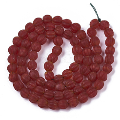 Handmade Frosted Lampwork Beads Strands&nbsp;LAMP-T007-08E