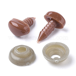 クラフト用品プラスチック人形の鼻パーツ  安全鼻  ココナッツブラウン  11x14mm  ピン：6mm&nbsp;KY-R072-08D