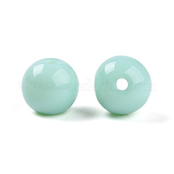 不透明なソリッドカラーのガラスビーズ  ラウンド  アクアマリン  8~8.5mm  穴：1.2~1.6mm  約245個/173g&nbsp;LS-GLAA-N007-8mm-A12