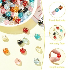 90Pcs 9 Colors Transparent Acrylic Beads&nbsp;MACR-YW0004-24