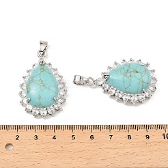 Synthetic Turquoise & Rhinestone Pendants&nbsp;G-K338-31P-06