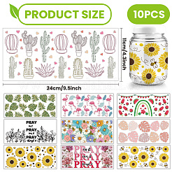 PVC DIY 熱転写紙  UV昇華カップ用  混合図形  110x240mm  10スタイル  1個/スタイル  10個/セット&nbsp;DIY-WH0517-027