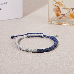 ナイロン糸編み込みブレスレット  女性のための調節可能な友情コードブレスレット  藤紫色  内径：2-1/8~3-1/8インチ（5.5~8cm）&nbsp;BJEW-SW00058-2