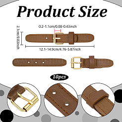 PUレザーコートバックル  衣類用アクセサリー  キャメル  121~149x21x2~11mm&nbsp;AJEW-WH0366-824C