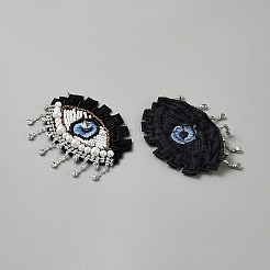 Glass Rhinestone Embroider Thread Iron on/Sew On Patches&nbsp;PATC-WH20029-09