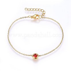 304ステンレススチールジュエリーセット  ペンダントネックレス＆スタッドピアス＆ブレスレット  ラインストーン付き  フラットラウンド  レッド  ゴールドカラー  16.54インチ（42cm）  6-3/4インチ（17cm）  6.5x3.5mm  ピン：0.8mm&nbsp;SJEW-H144-24A-G