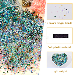 19050Pcs 15 Colors Plastic Tube Beads&nbsp;FIND-DC0006-27