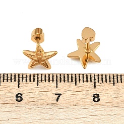 304ステンレススチールスタースタッドピアス  イオンプレーティング（ip）  18KGP本金メッキ  9x9.5mm&nbsp;EJEW-I320-10G