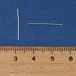 真鍮製Tピン  鉛フリー＆カドミウムフリー＆ニッケルフリー  銀  19x0.9mm  ヘッド：1.5mm  19ゲージ&nbsp;KK-H258-07A-S