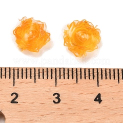 蓄光半透明樹脂デコデンカボション  暗闇で光る花  ゴールド  8.5x9.5x4mm&nbsp;RESI-K036-03B