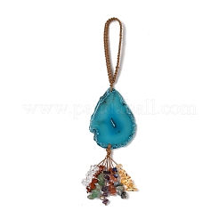 Natural Agate Slice Pendant Decorations&nbsp;HJEW-K046-03B