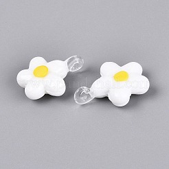 手作りランプワークペンダント  梅の花のチャーム  ホワイト  28~31x20~24x8~11mm  穴：1.8~4mm&nbsp;LAMP-Q039-21A