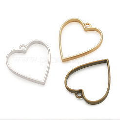 Rack Plating Alloy Open Back Bezel Pendants&nbsp;PALLOY-TA0001-28
