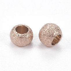 Ion Plating(IP) 304 Stainless Steel Textured Beads&nbsp;LS-STAS-I081-4mm-04RG