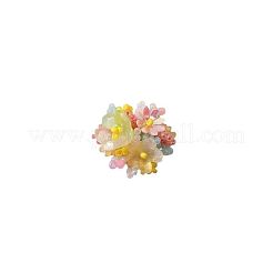 花のガラスとプラスチックのスタッドピアス  カラフル  25x20mm&nbsp;FS-WG119A6-03