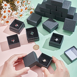 テクスチャ紙ジュエリー ギフト ボックス  中にスポンジマット付き  正方形  ブラック  5.1x5.1x3.3cm  内径：4.6x4.6のCM  深さ：3cm  24個/セット&nbsp;OBOX-NB0001-10A-02