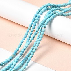 染色および加熱された天然マグネサイトビーズ連売り  ラウンド  4mm  穴：0.6mm  約94個/連  15.35インチ（39cm）&nbsp;G-G924-01B-04