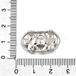 Brass Crystal Rhinestone Oval with 2 Flower Multi-Strands Links&nbsp;KK-P306-20P