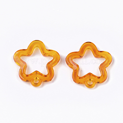 透明なアクリルパーツ  花  ミックスカラー  32x30x5mm  穴：3mm  約345個/500g&nbsp;TACR-S133-074