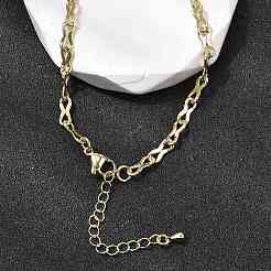 4MM Brass 8 Link Chain Necklaces for Women Men&nbsp;NJEW-F355-02G