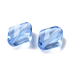 K9ガラス  模造オーストリアクリスタルビーズ  多面カット  菱形  コーンフラワーブルー  10x8x4mm  穴：1.4mm&nbsp;GLAA-R001-01B
