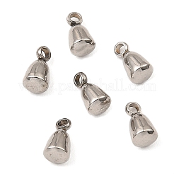 変色しない201ステンレススチール製テールチェーンドロップチャーム  ステンレス鋼色  7.5x4mm  穴：1.4mm&nbsp;STAS-D061-04C-P
