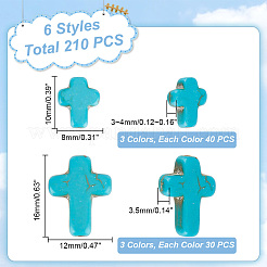 210Pcs 6 Styles Synthetic Turquoise Beads&nbsp;G-HY0001-52