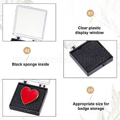 24Pcs 3 Styles Plastic Packing Boxes with Sponge Inside for Brooches&nbsp;CON-HY0001-07