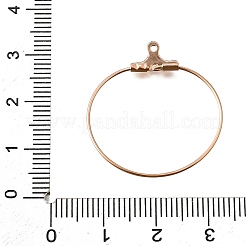 304ステンレスペンダント  フープピアスパーツ  ローズゴールド  29x26x1.5mm  20ゲージ  穴：1mm  ピン：0.8mm&nbsp;STAS-T031-20-25mm-RG