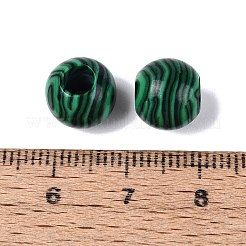 合成マラカイトヨーロッパビーズ  スムーズなラウンド  大穴ビーズ  10x8.5mm  穴：4mm&nbsp;G-Q607-02I