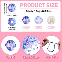 3 Bags 3 Colors Transparent Colours Glass Seed Beads&nbsp;GLAA-TA0003-68