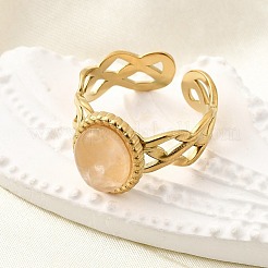 304 Stainless Steel Cuff Rings for Women&nbsp;RJEW-U062-02A-01G